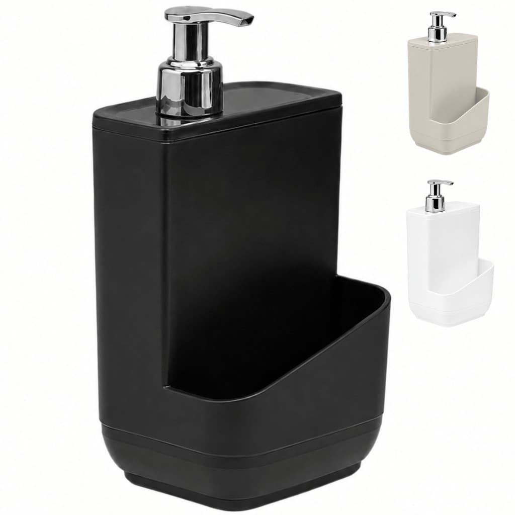 Porta Detergente Dispenser Para Sabão Pia Com Apoio Suporte Para Esponja Bucha Limpeza 500ml Sanremo