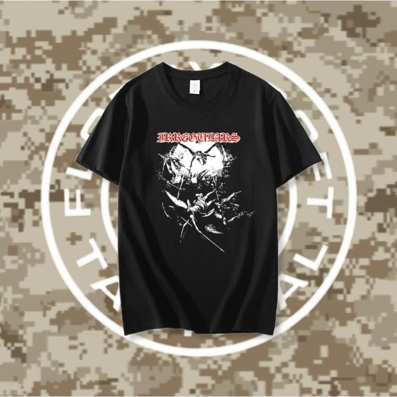 Pronto Estoque IRREGULARS CAST DOWN Mens Estilo Tático 100 % Algodão Camiseta Solta Rua Resistente Cara Manga Curta 0813