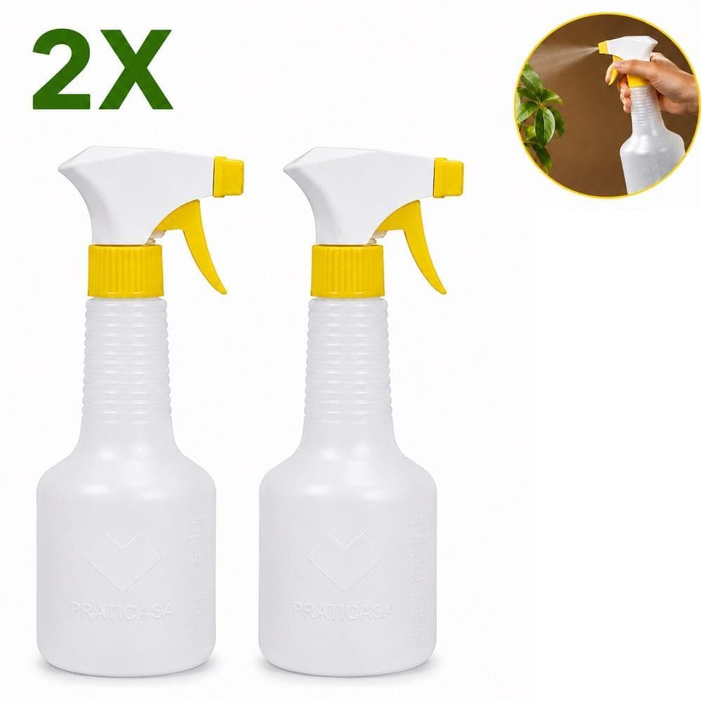 BORRIFADOR MANUAL KIT 2 UNIDADES 500ML PULVERIZADOR SPRAY GATILHO MULTIUSO JARDIM PLANTAS LIMPEZA ÁGUA SABÃO