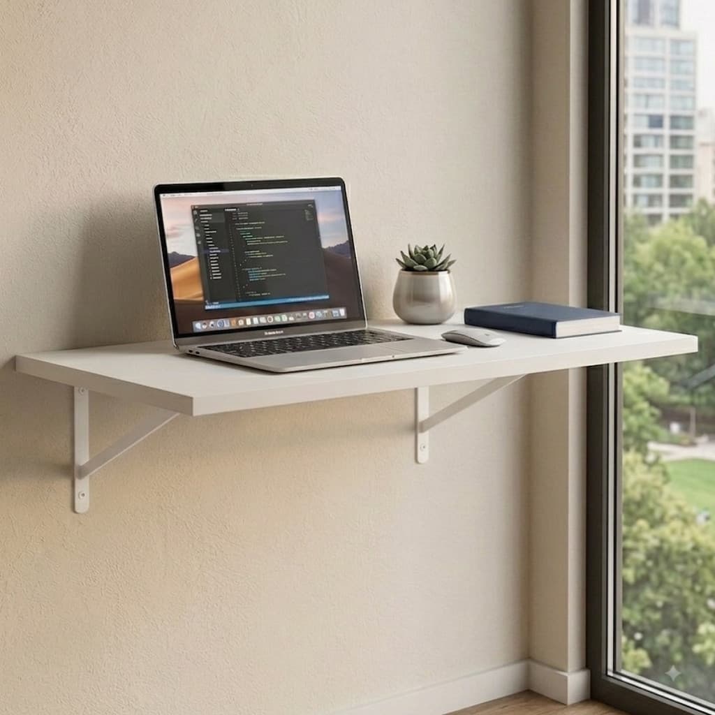 Mesa de Estudos Escrivaninha Home Office 100x40cm Branco ou Preto