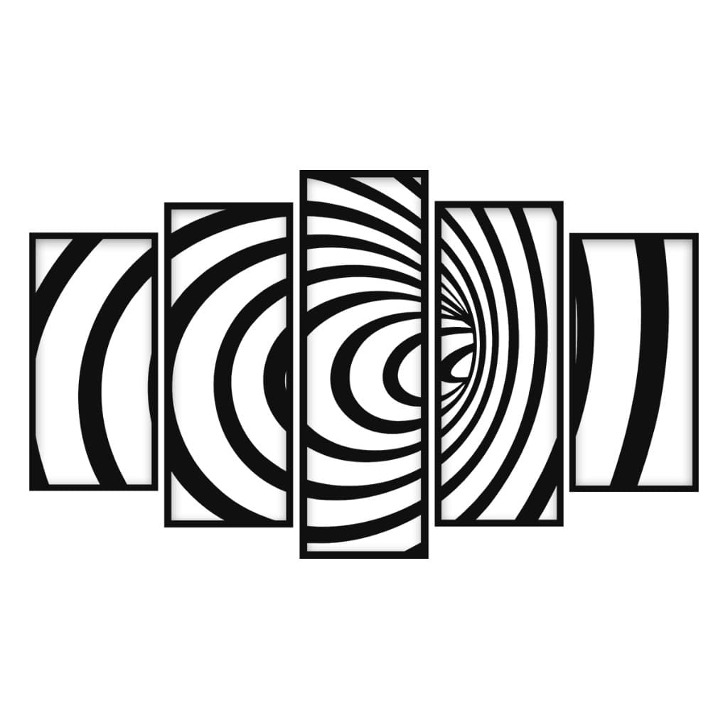Quadros Decorativos Abstratos Vazados MDF Preto 3mm Arte Geométrica