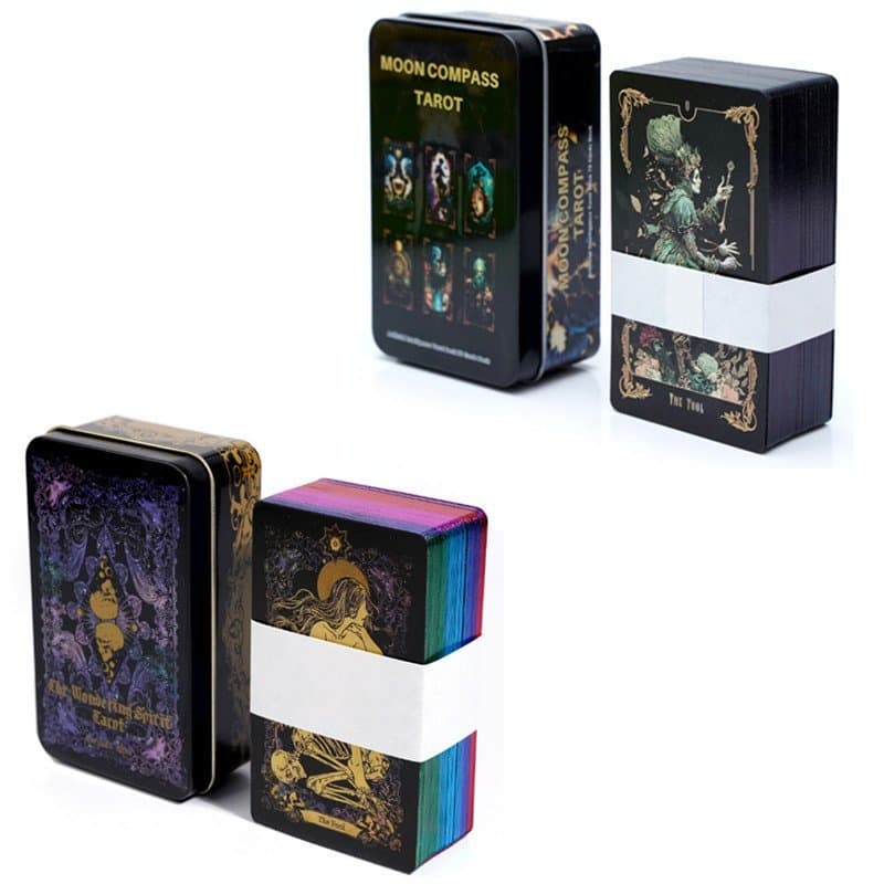 Baralho de cartas de tarô "Wondering Spirit" em caixa de ferro de alta qualidade 7.21 VZML