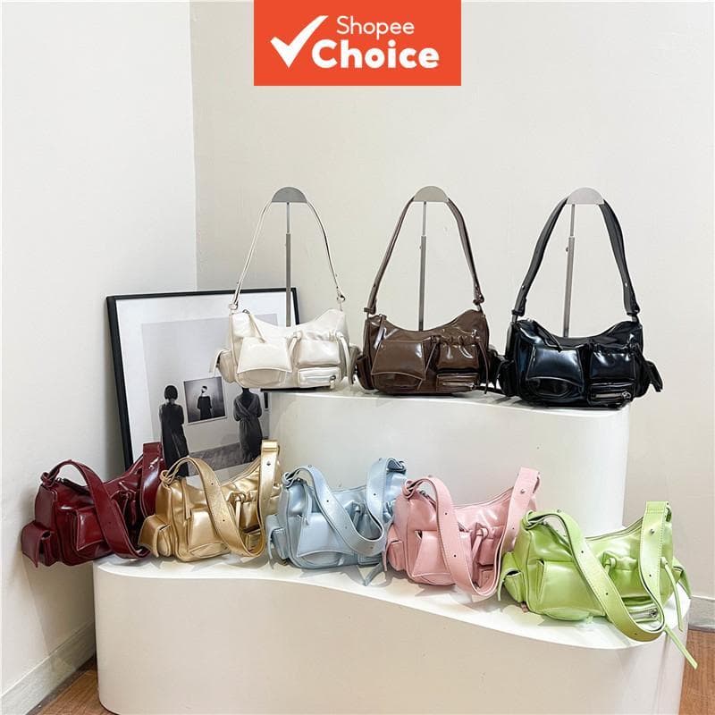 Bolsa de couro encerada vintage para moto, bolsa tiracolo retrô, bolsa casual moderna para o dia a dia feminina
