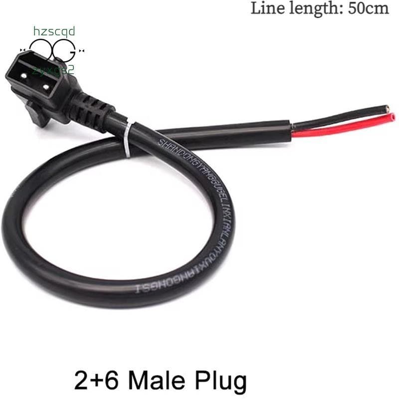Cabo De Alimentação De Carregamento De Bicicleta Elétrica 2 + 6 Pinos Soquete Fêmea Com Tampa , Baterias Macho Plug OA