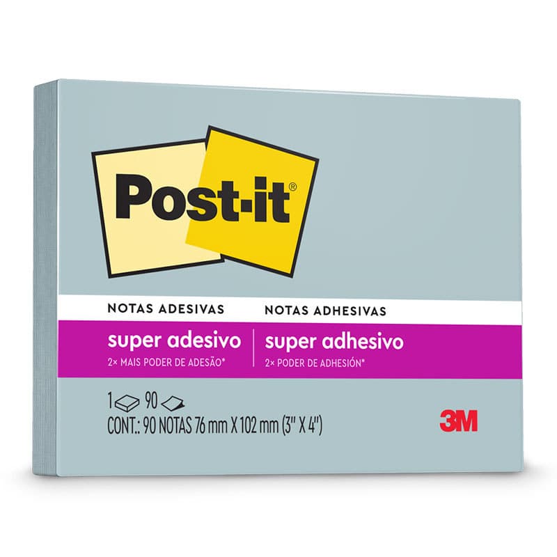 Bloco de notas super adesivas Post-it reciclado Azul Jeans 76x102mm 90 folhas 3M