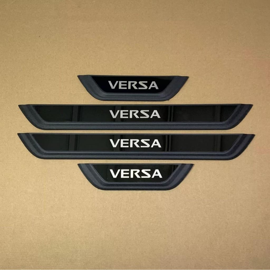 Aço Inoxidável Guarnição de Soleira Proteção de Porta de Carro para Nissan Versa, Conjunto de 4 peças