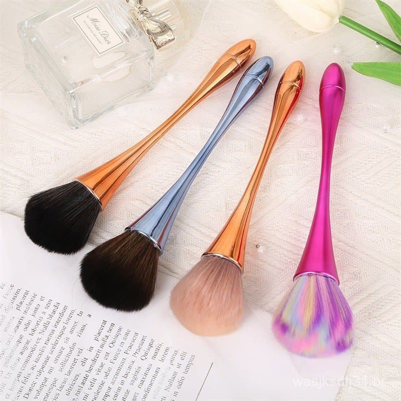 1/4 Pçs Pincel Largo Ouro Rosa para Base Pó Blush Ferramenta de Maquiagem Profissional Muito Macio