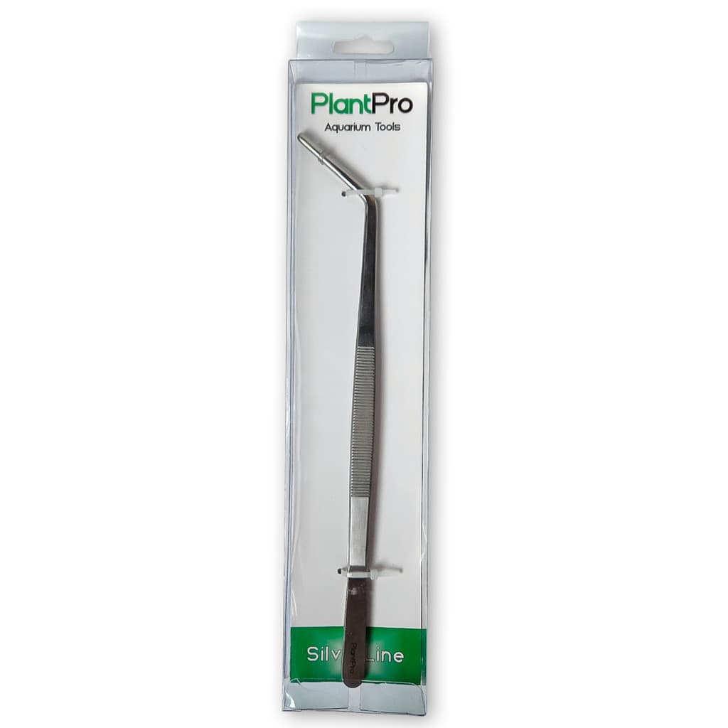 Pinça Curva 30cm Silver Line PlantPro Aço Aquário Plantado