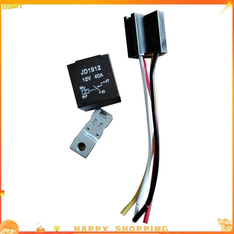 Relé Automotivo À Prova D'água 12V 40A , 4Pin , De Carro Com Soquete De Chicote De Fios , Metal De Traseiro De Ferro
