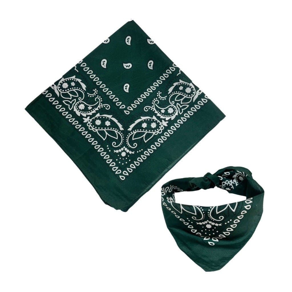 Bandana Estampada Lenço Verde Escuro