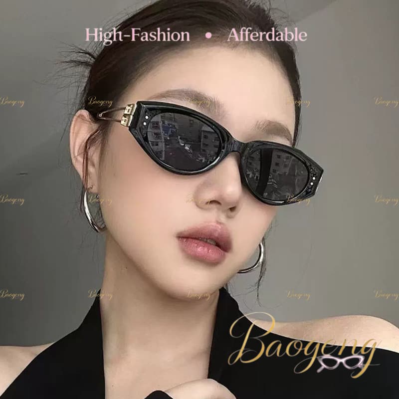 (BAOGENG) Óculos De Sol UV400 Retrô Y2K Estilo Coreano Olho De Gato Para Mulheres , Da Moda Ela Streetwear Chiques Viage