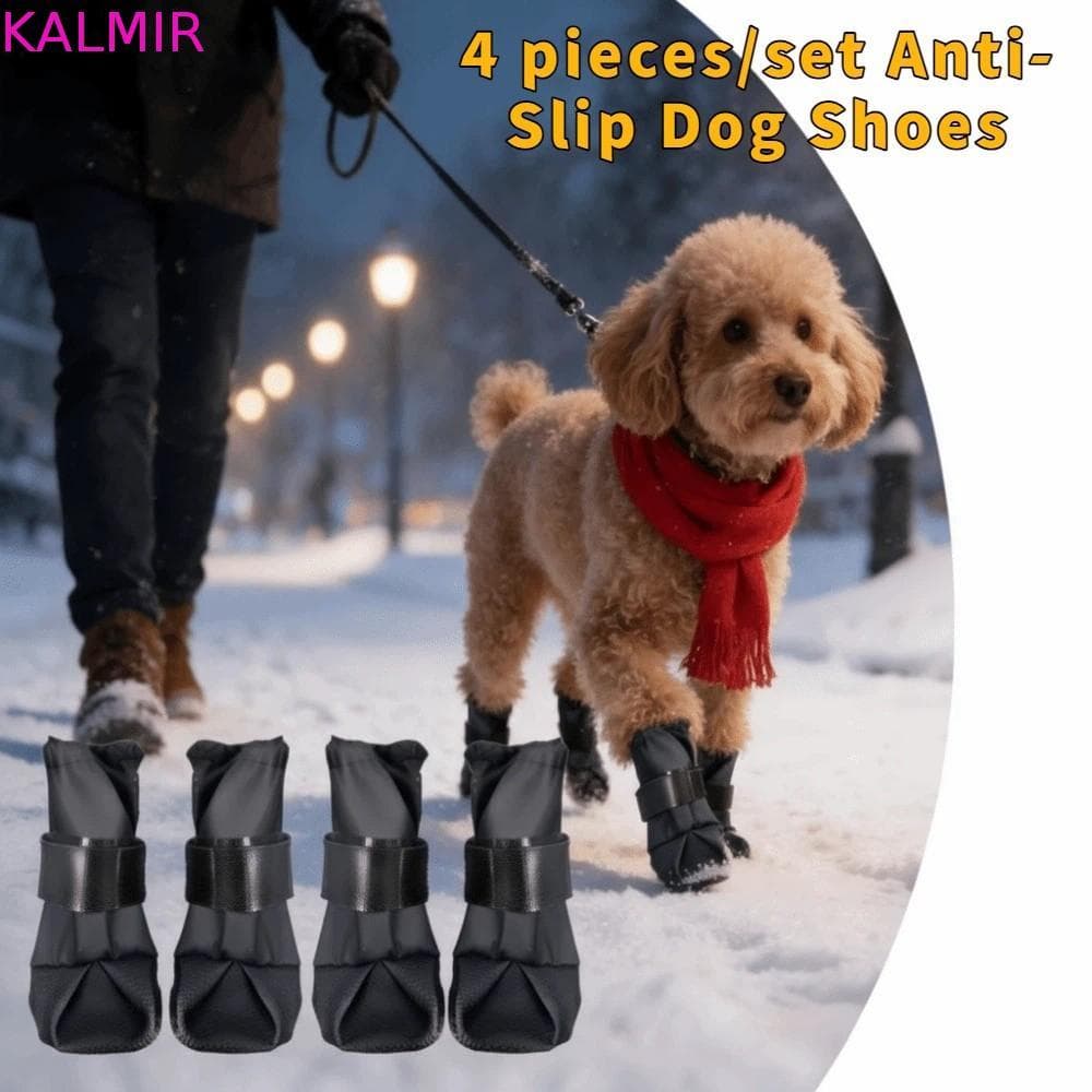 4 Pçs/SET Botas Impermeáveis Para Cães , Sapatos Antiderrapantes Ajustáveis Resistentes Ao Desgaste Protetor Respirável