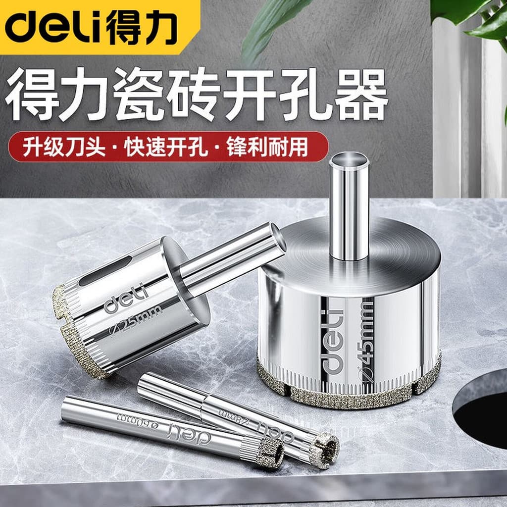 Deli telha perfuração broca abridor de buraco de vidro Material de mármore perfuração esmeril abertura redonda cabeça ro