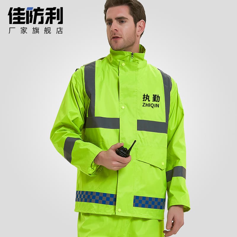 Capa de chuva reflexiva tráfego calças de chuva terno corpo inteiro Takeaway ciclismo atraente aviso à prova dwaterproof