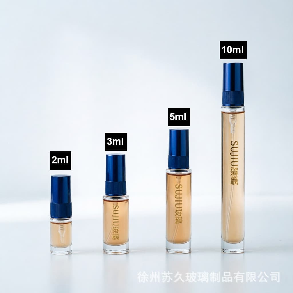 Xuzhou 2ml 3ml 5ml 10ml frasco tubular com tampa rosqueada, frasco dispensador de perfume, frasco de amostra de vidro RZ