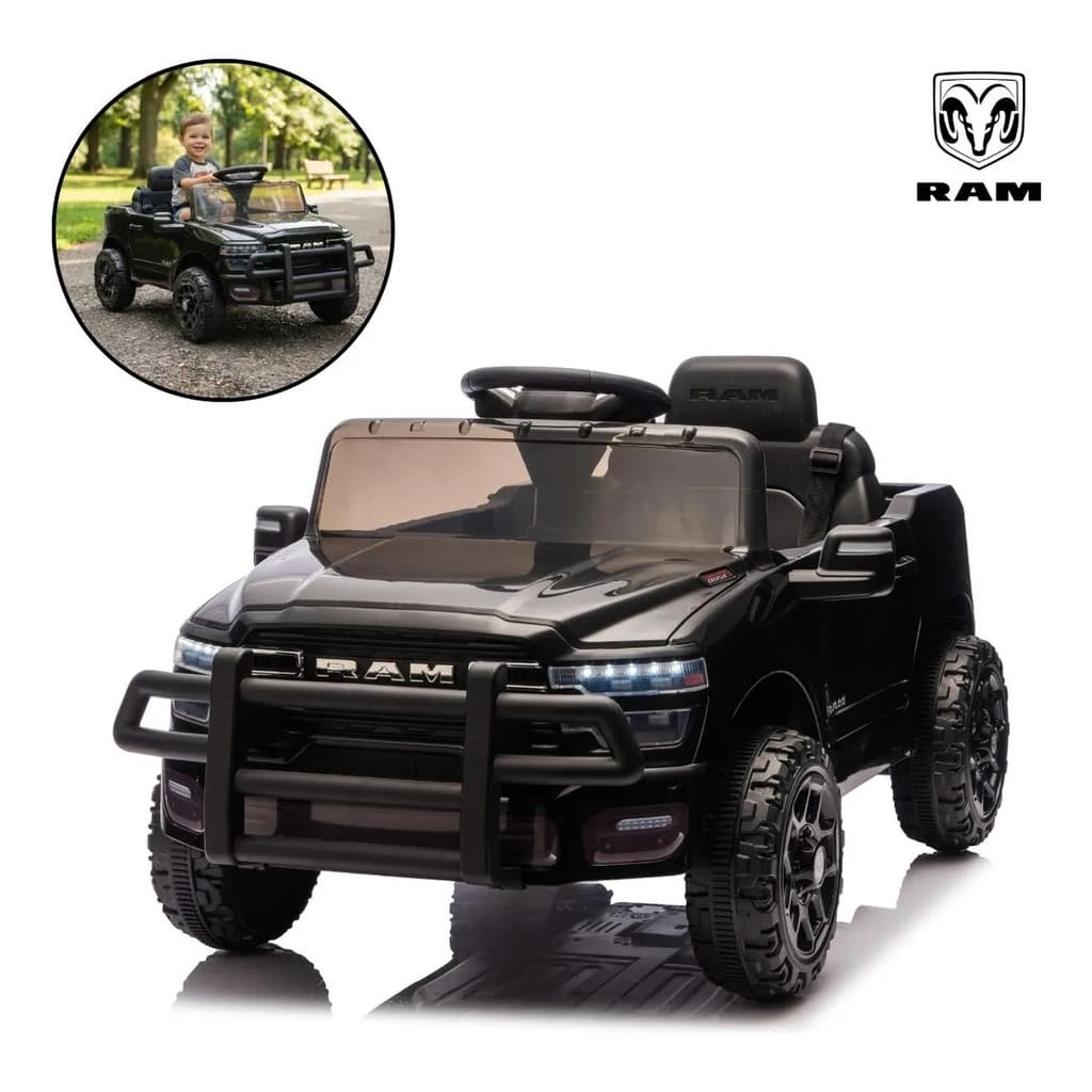 Mini Carro Elétrico Infantil Ram 3500 Rho 6v Preto