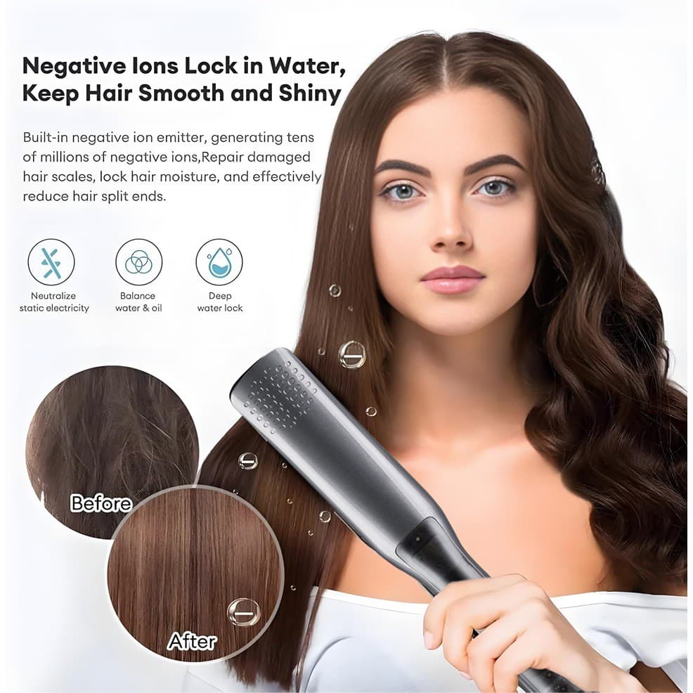 Novo Dispositivo Alisador De Cabelo A Vapor 15ml Tanque De Água Ajustável Temperatura De Cerâmica Ferro Plano Display Di