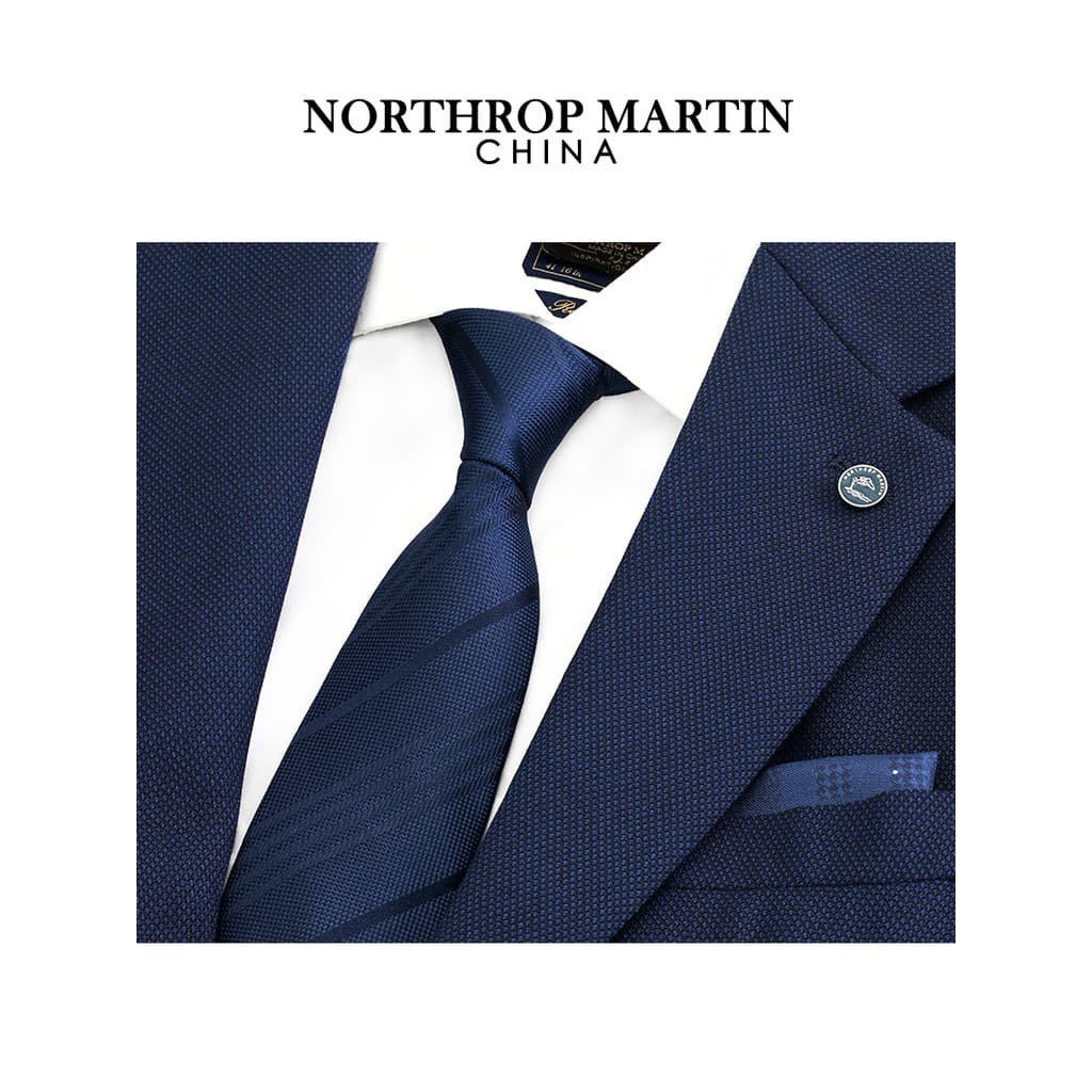 Noth Martin Tie Masculino Business High-End Marca Casual Seda Mulberry Listras de Seda Feito à Mão Caixa de Presente Azu