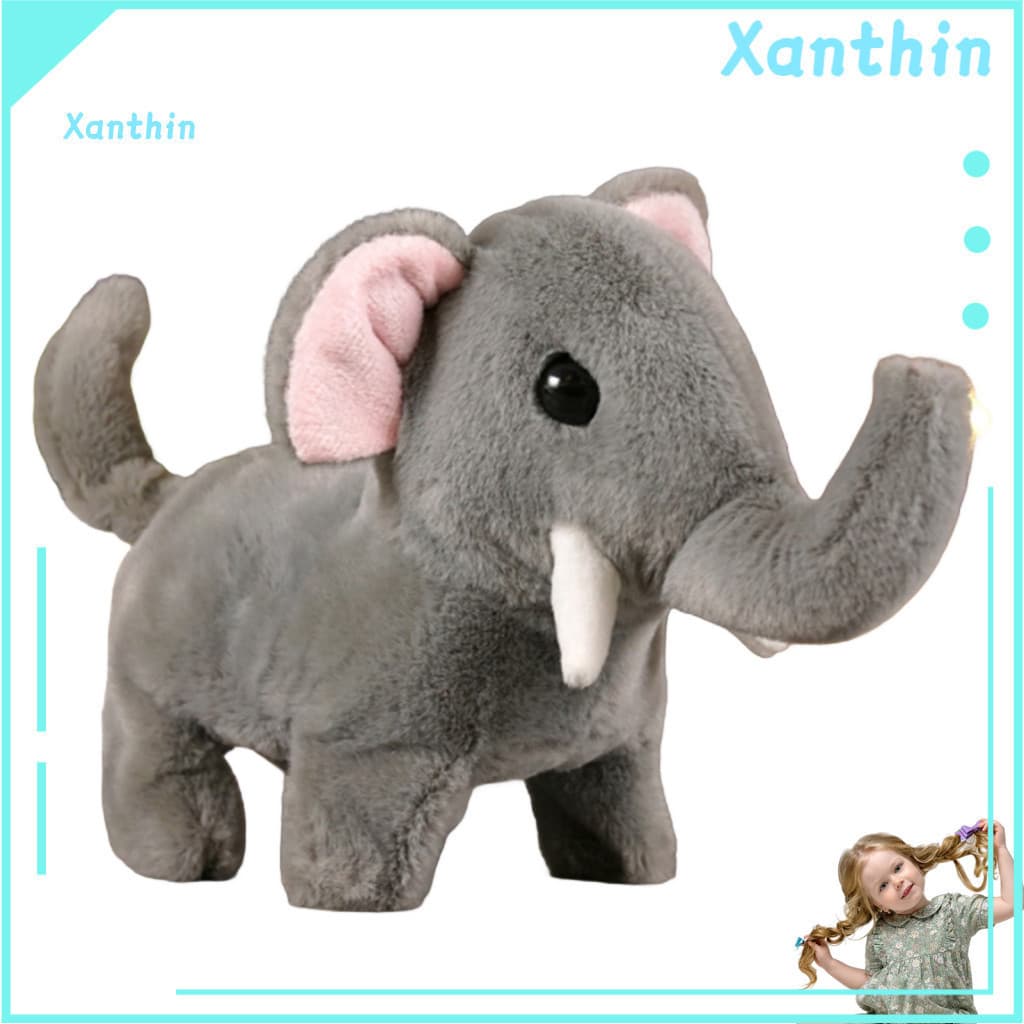 Electric Panda Plushie Kids Plush Toy – Walking Tail Wagging Elephant Sheep Cow for Toddlers Educational Simulation Pe