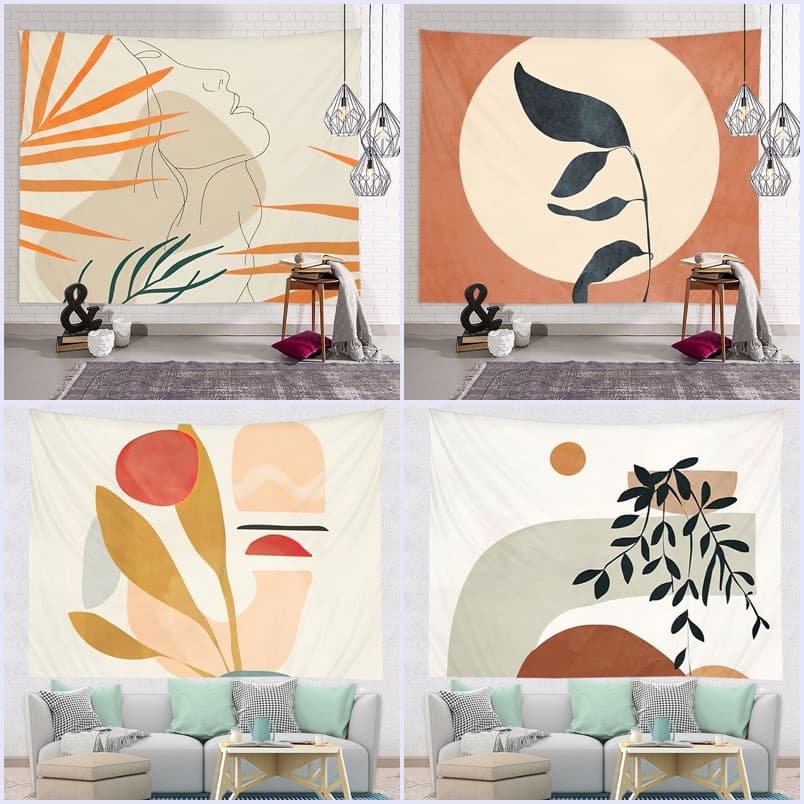 230x180cm Tecido de Fundo para Cobertura de Parede em Estilo Nórdico Simples, Cor Morandi, Tecido de Decoração de Interi