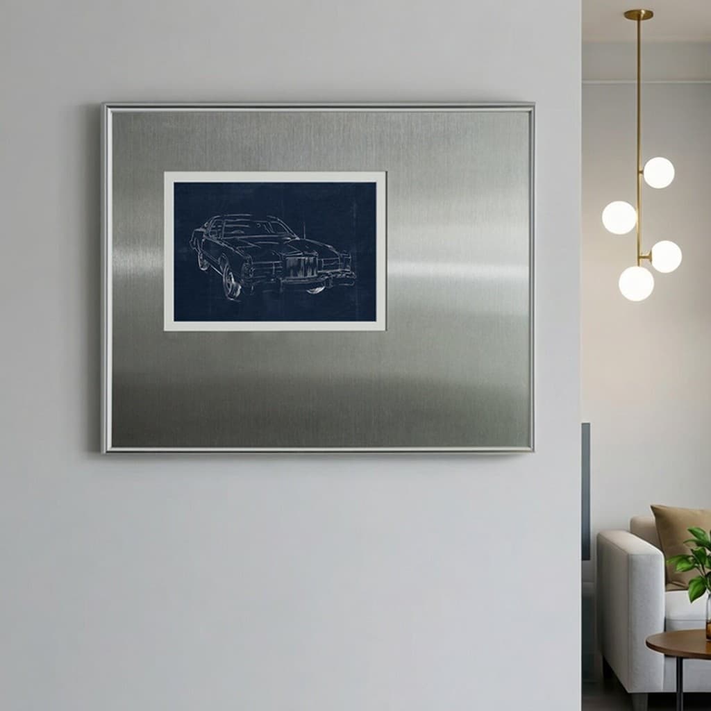 Alta qualidade-Baohaus Car Line Draft Pintura Decorativa-Minimalista Estilo Industrial Mural de Aço Inoxidável