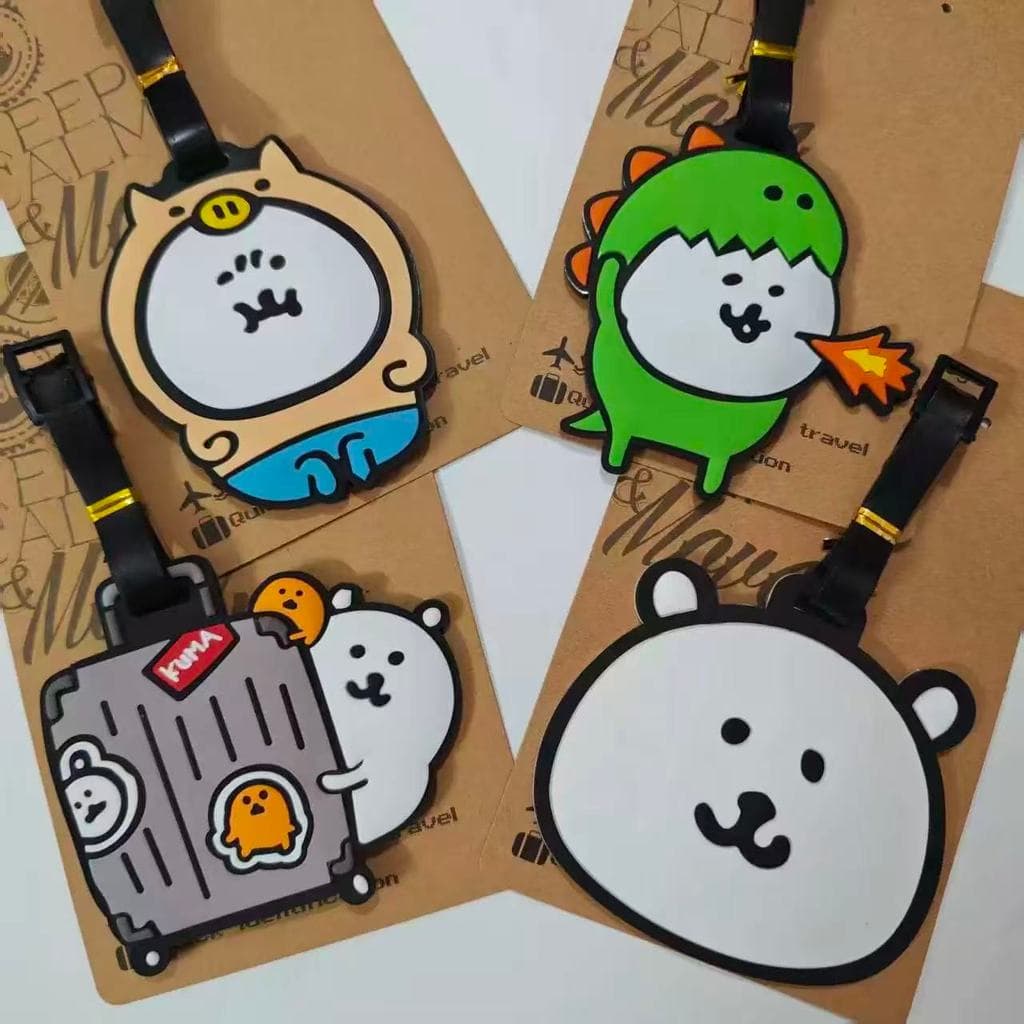 Desenhos animados Anime auto-Laughing urso Nagano etiqueta de bagagem mala pingente mala Anti-perdido sinalização cartão