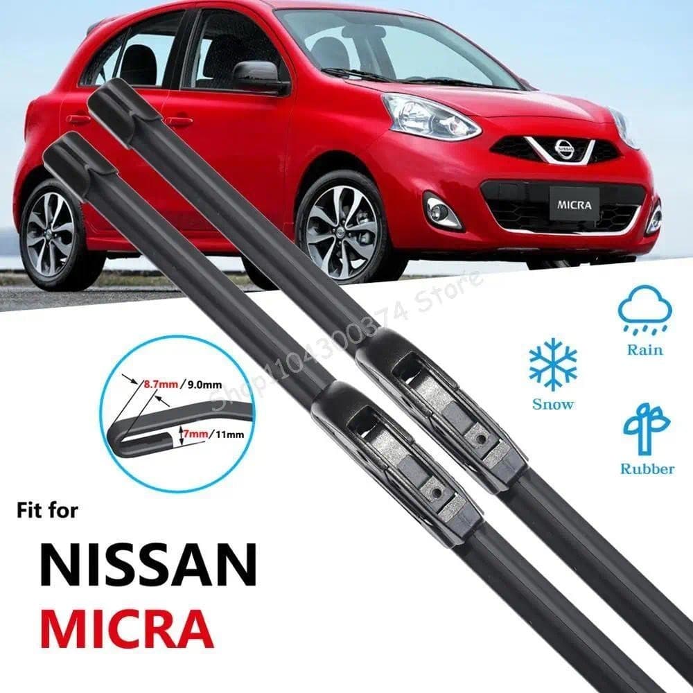 Para Nissan Micra 2000 ~ 2017 K11 Lâmina De Limpador Acessórios Do Carro Adesivos Pára-Brisas Dianteiro Limpadores 2002