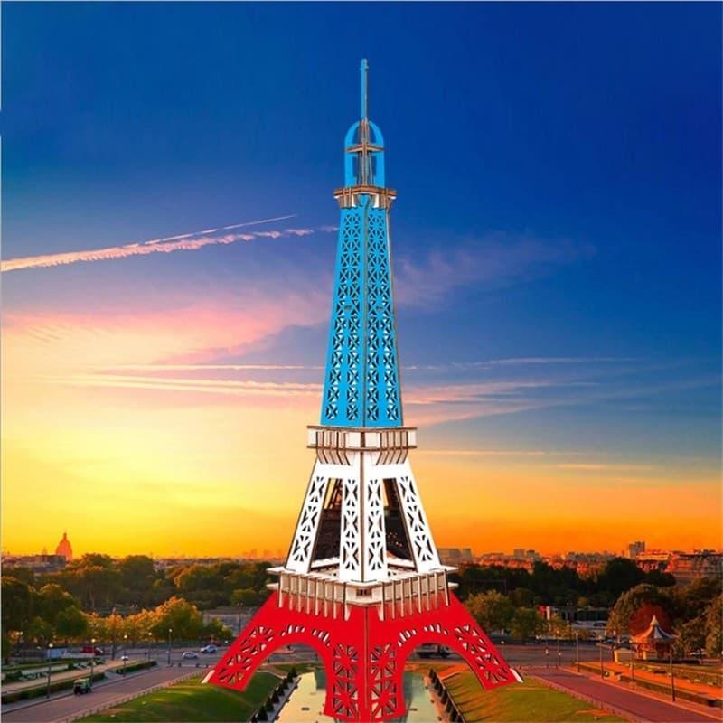 Paris torre Eiffel quebra-cabeça montagem modelo 3D tridimensional quebra-cabeça de madeira construção estrangeira brinq