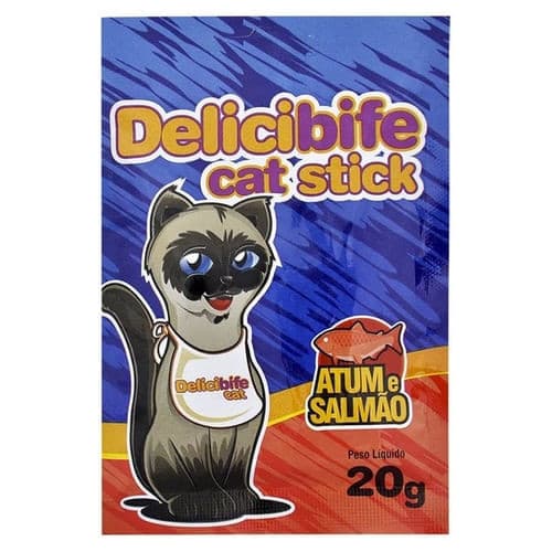 Petisco Delicibife Cat Stick para Gatos sabor Atum e Salmao - 20g