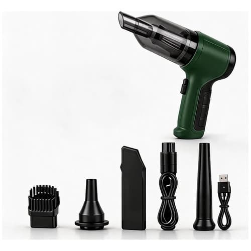 Aspirador Soprador De Pó Portátil Sem Fio Casa Carro 3 Em 1 Verde-escuro 127/220v
