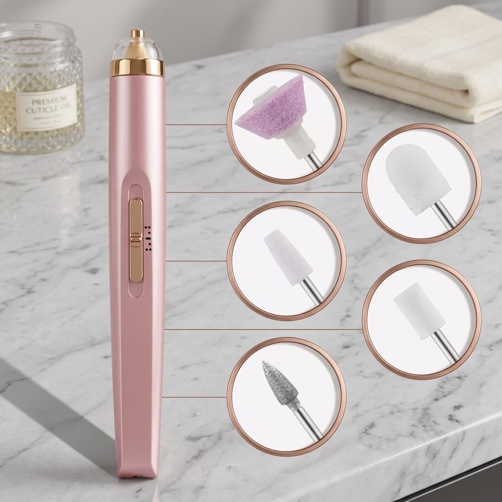 Máquina de Manicure Lixadeira de Unha Elétrica Compacta 5 em 1 Sem Fio