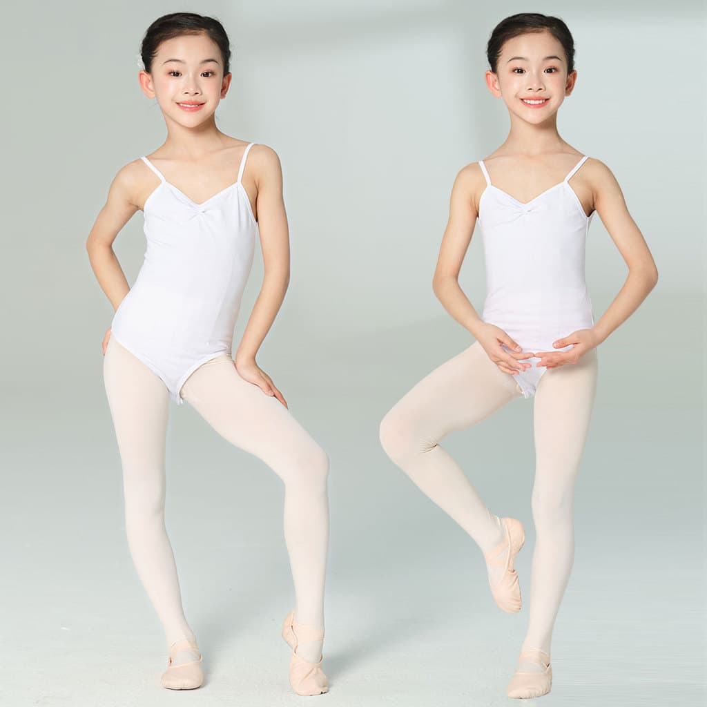 Crianças estilingue roupas de dança meninas branco Halter Ballet prática roupas verão dança chinesa virilha aberta estil
