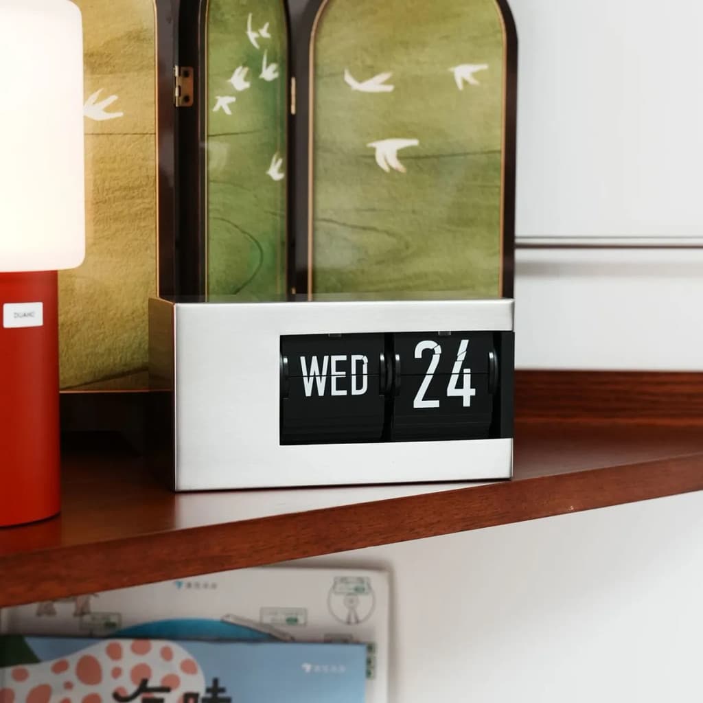 Calendário eletrônico automático com Flip de página, calendário criativo de mesa perpétuo, relógio semanal de alta quali