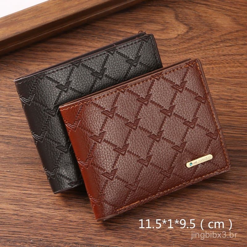 [Promoção] Nova Chegada: Carteira Curta Masculina em PU com Porta-Moedas e Porta-Cartões 7.21