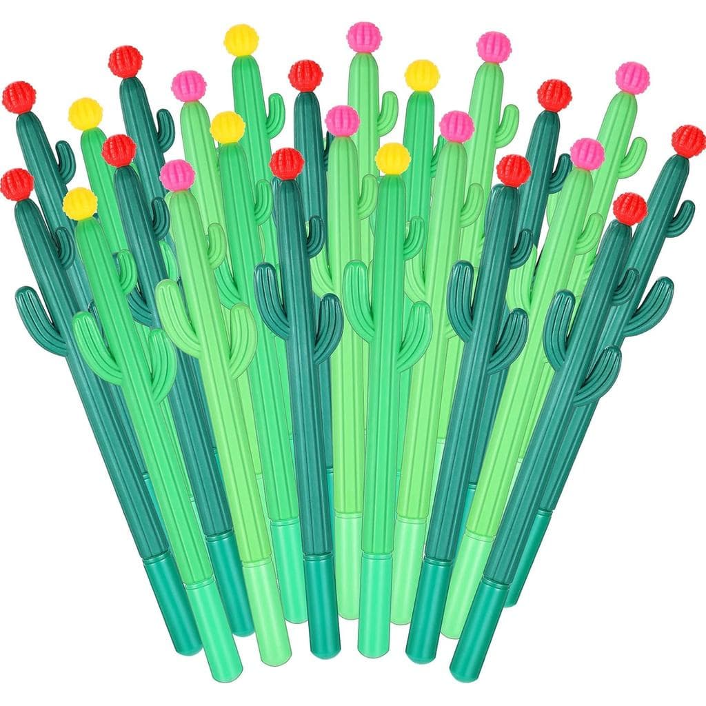12 Pçs Caneta Esferográfica Em Forma De Cacto Crianças Rolo De Tinta Gel Verde 0.5mm Preta Para Sala De Aula Escritório