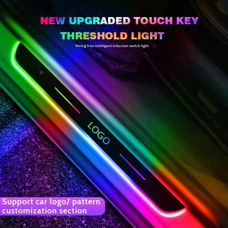 [Personalizado] Logotipo Da Luz Do Peitoril Porta Carro RGB Multi-Modo Dinâmico LED Pedal Placa De Limiar De Chinelo Lâm