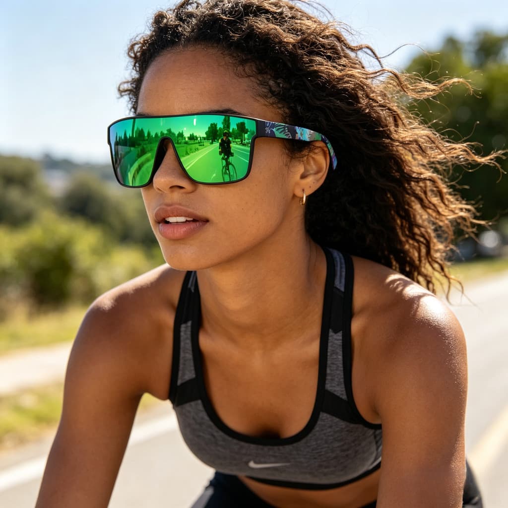 Óculos de sol coloridos novo estilo grande quadro ciclismo óculos masculino feminino estilo pára-sol moda condução integ