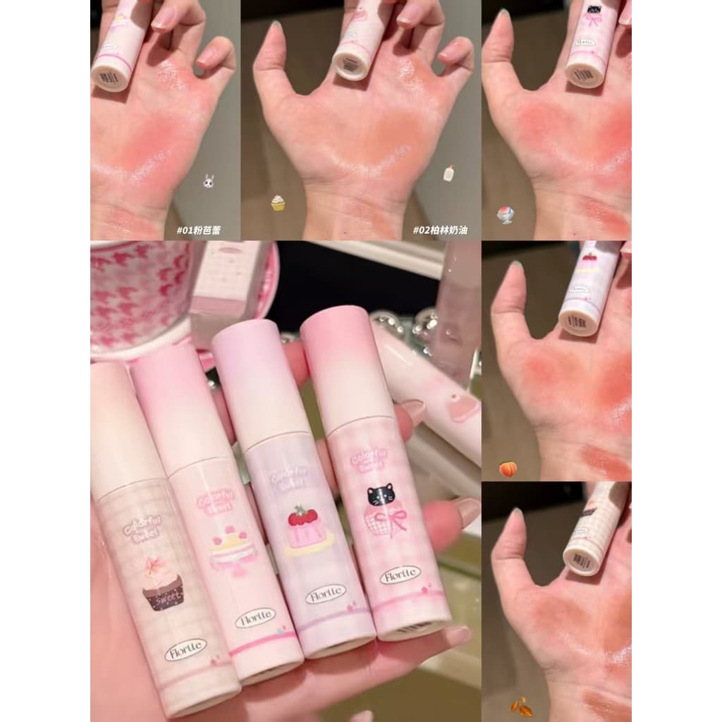 Hualuolia não-cogumelo série única Puff pastelaria creme labial em camadas hidratante Shimmer virar fosco veludo tridime