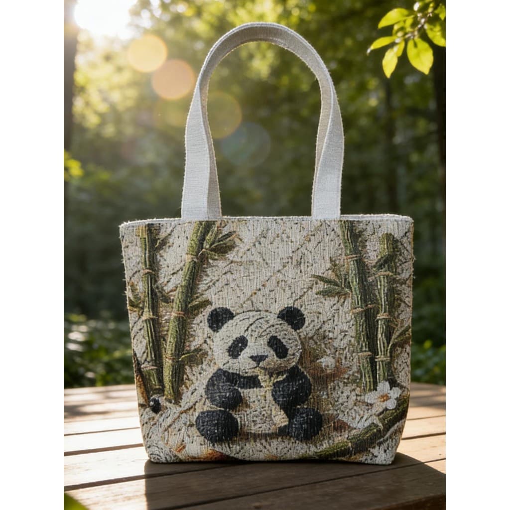 Bolsa de lona de grande capacidade feminina dupla face Jacquard bordado bolsa de ombro Casual All-Match bolsa W