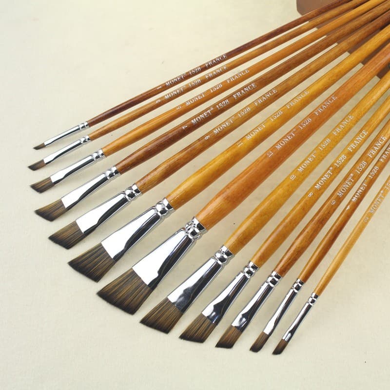 Monet Giz de Água Única Cabeça Oblíqua Importado Pincel de Lã de Nylon Caneta Aquarela em Pó de Água Pincel Acrílico Pin