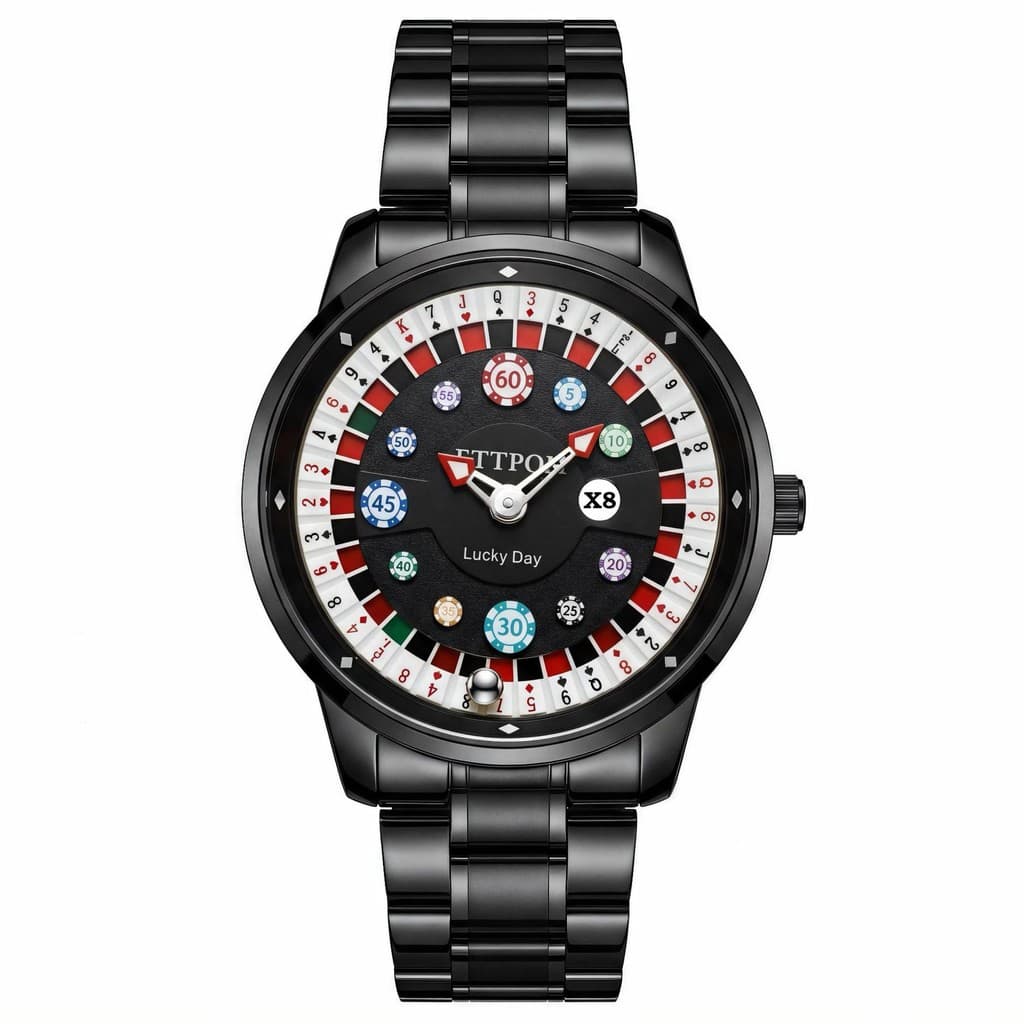 Cross-Border novo estilo russo roleta Chip escala na moda masculino luminoso à prova dwaterproof água relógio de quartzo
