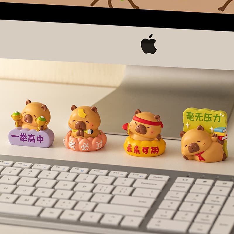 Criativo dos desenhos animados Kapibara Desktop pequenos ornamentos exame de admissão à faculdade inspirador resina bone