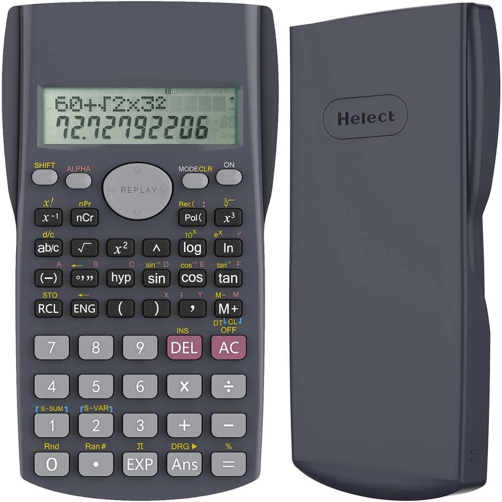 Calculadora Científica com 240 Funções e Display de 2 Linhas Capa de Proteção