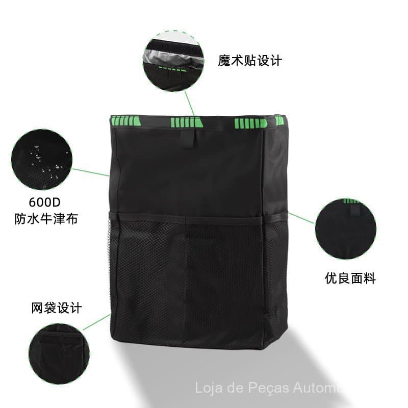 Lixeira para encosto de banco de carro, bolsa de armazenamento multifuncional, bolsa de armazenamento para carro à prova