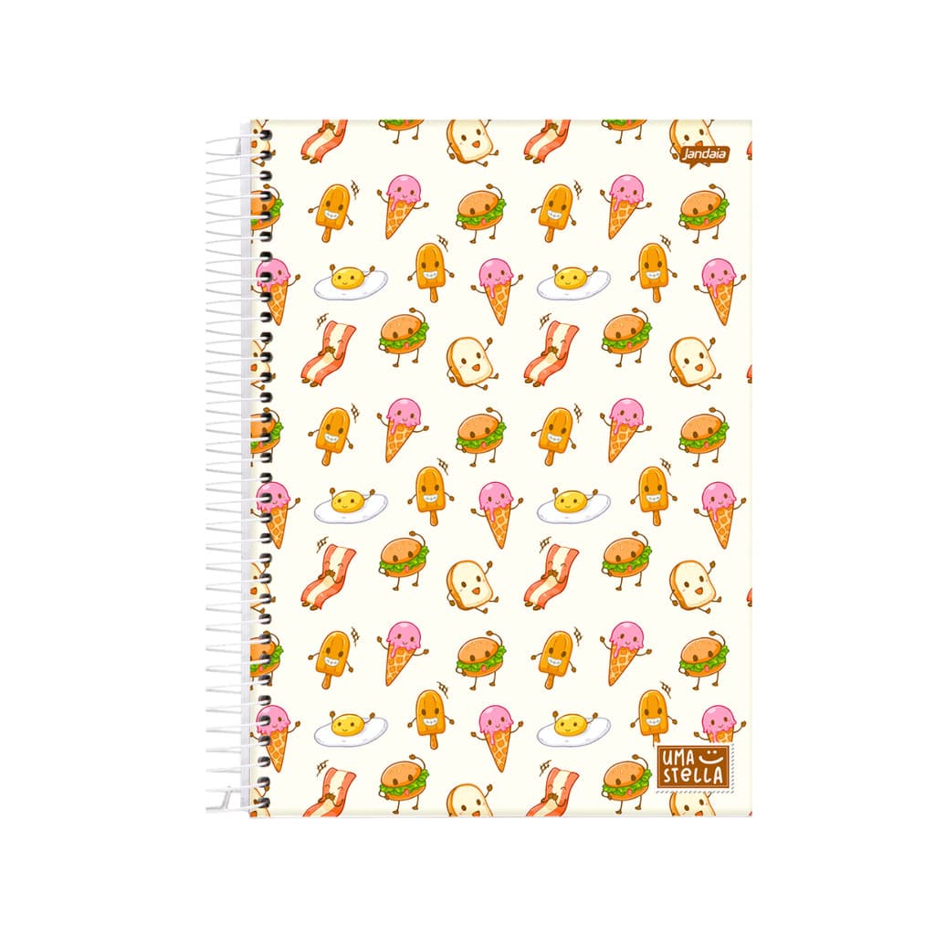 Caderno 20 Matéria Universitario  320 Folhas Stella - Jandaia Capa:Lanche
