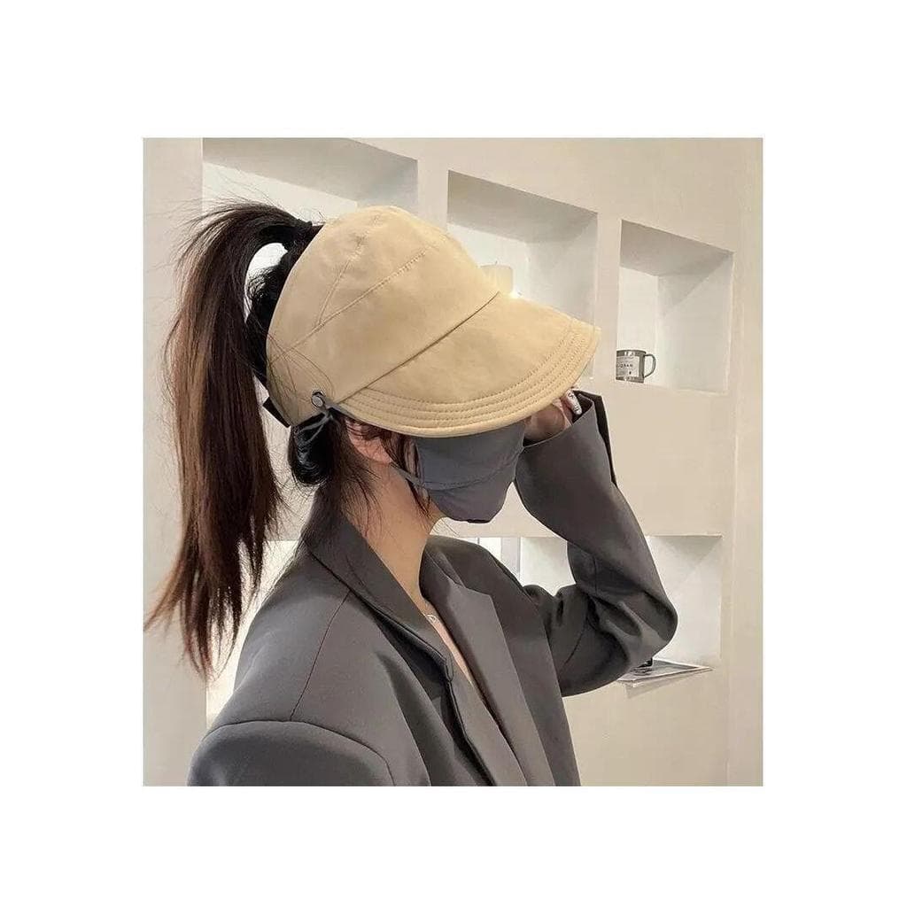 Zhao Lusi Mesmo Estilo Vazio Top Grande Circunferência da Cabeça Balde Chapéu Protetor Solar de Verão Chapéu de Sol Chap