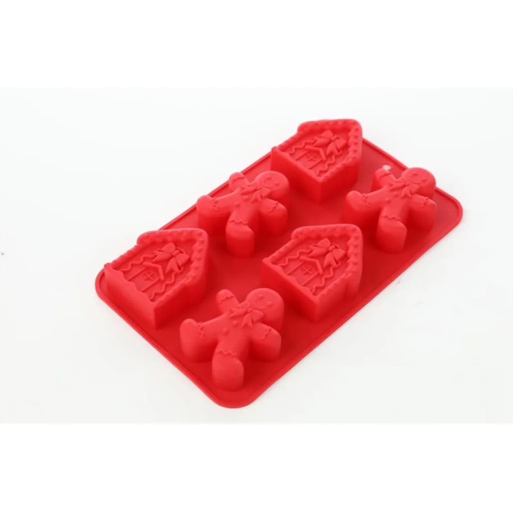 Forma Molde Silicone Natalino Boneco Gingerbread 6 Cavidades
