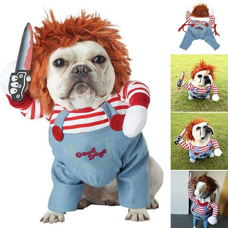 Fantasia de animal de estimação de Halloween, roupas engraçadas de cachorro de estimação, roupas ajustáveis de Cosplay d