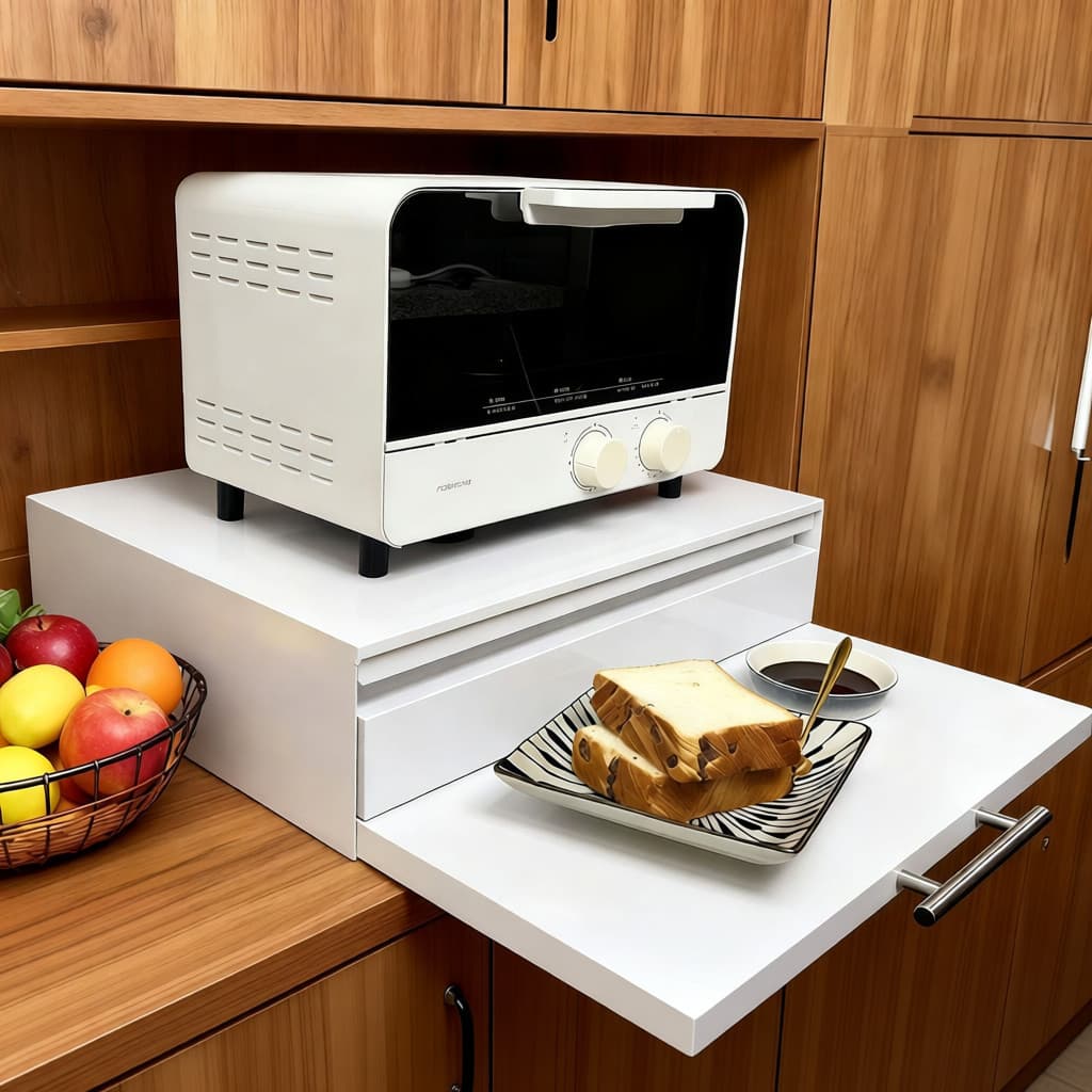 Exportação de venda quente máquina de café rack Pull-out forno de microondas Desktop rack elevado Anti-poeira bancada sa