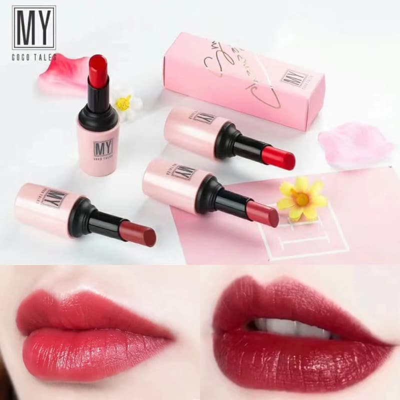 GOGOTALES Little Champagne Barbie Batom Grande Marca Substituição Plana Batom Beijo Proibido Premium Cetim Influenciador
